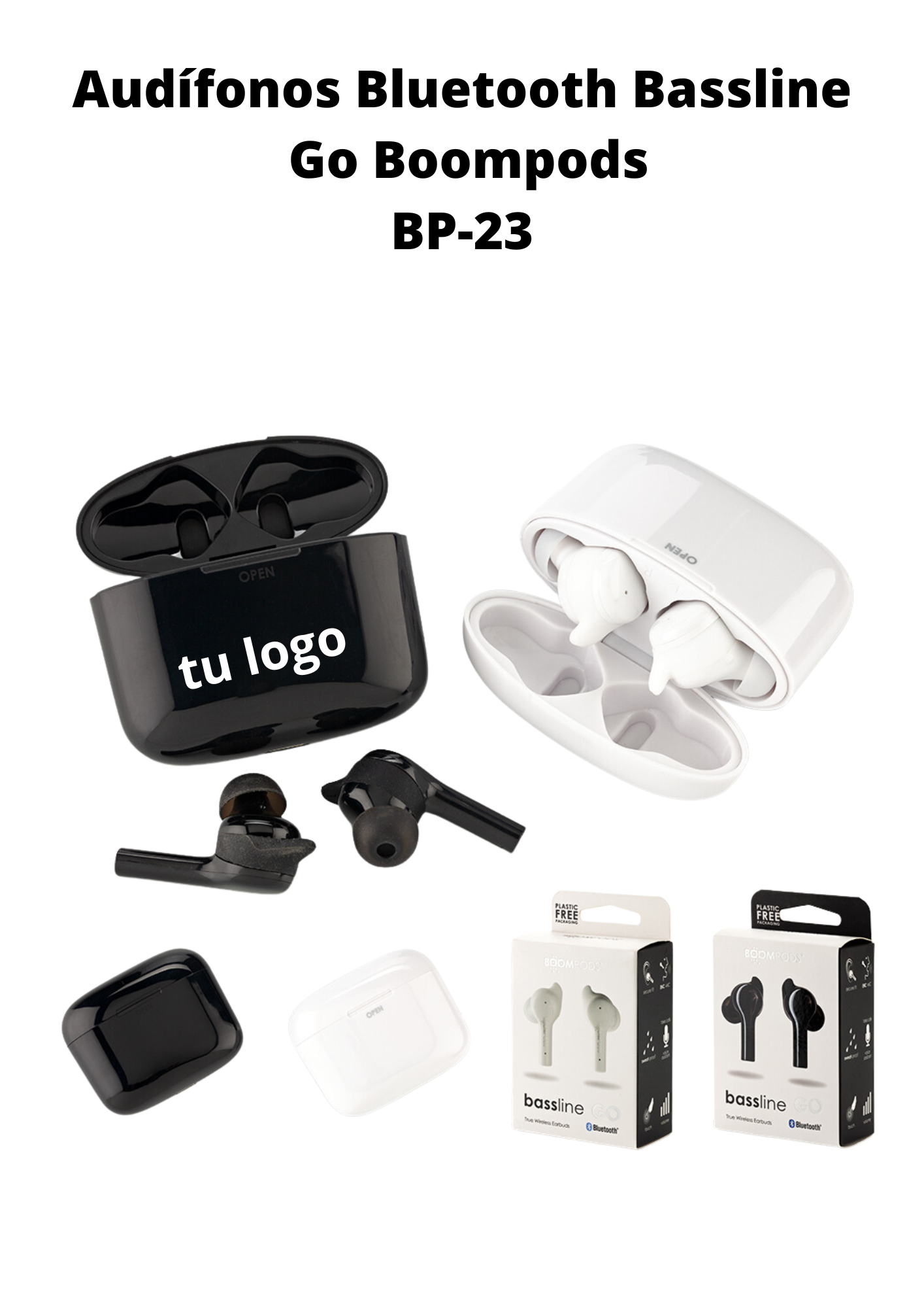 Audífonos Bluetooth Bassline Go Boompods BP-23 (1)