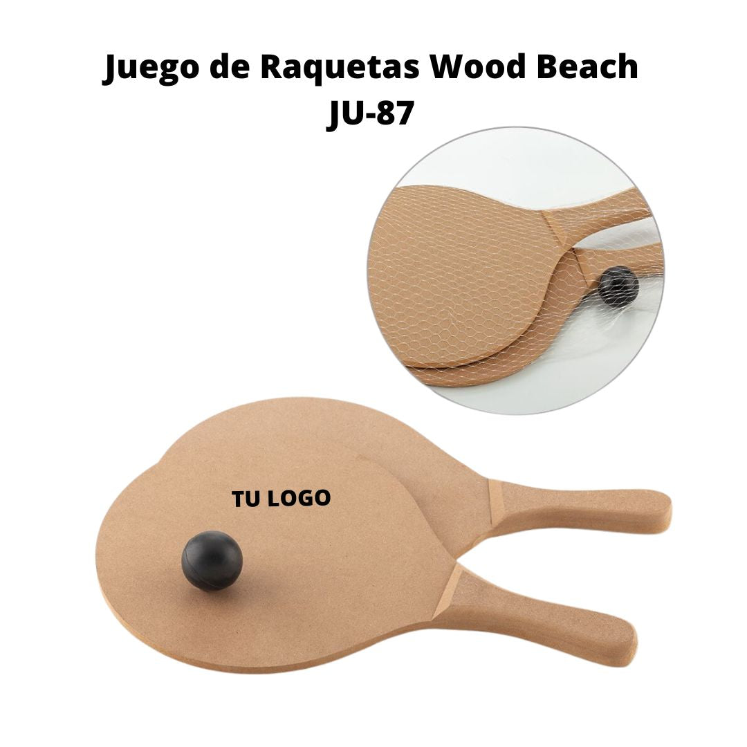 Juego de Raquetas Wood Beach