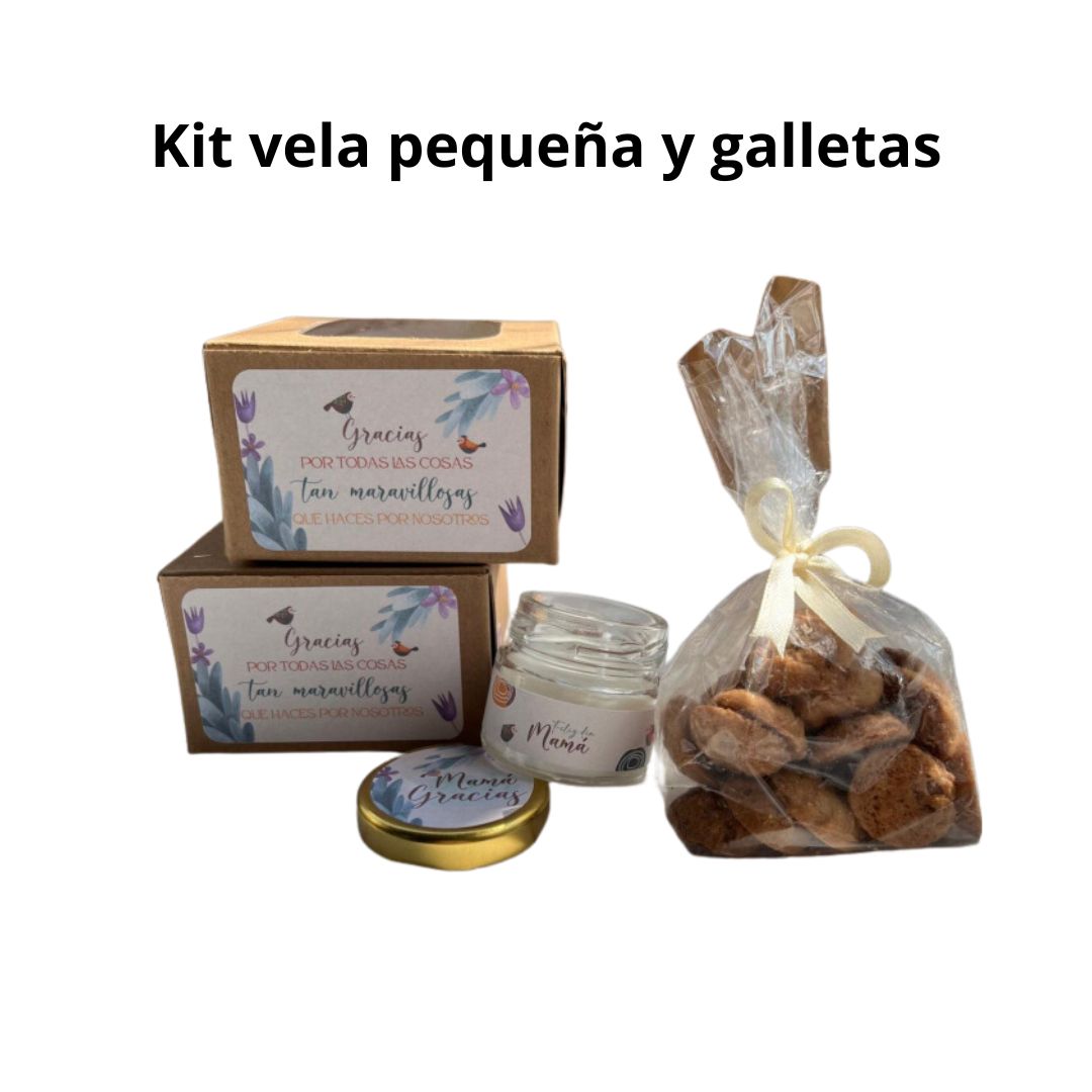 Kit de Vela Pequeña y Galletas