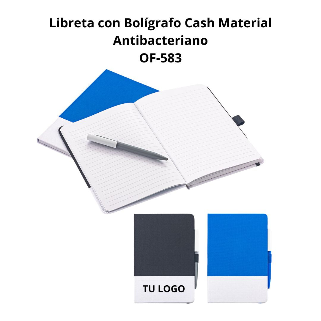 Libreta con Boligrafo Cash Material Antibacteriano