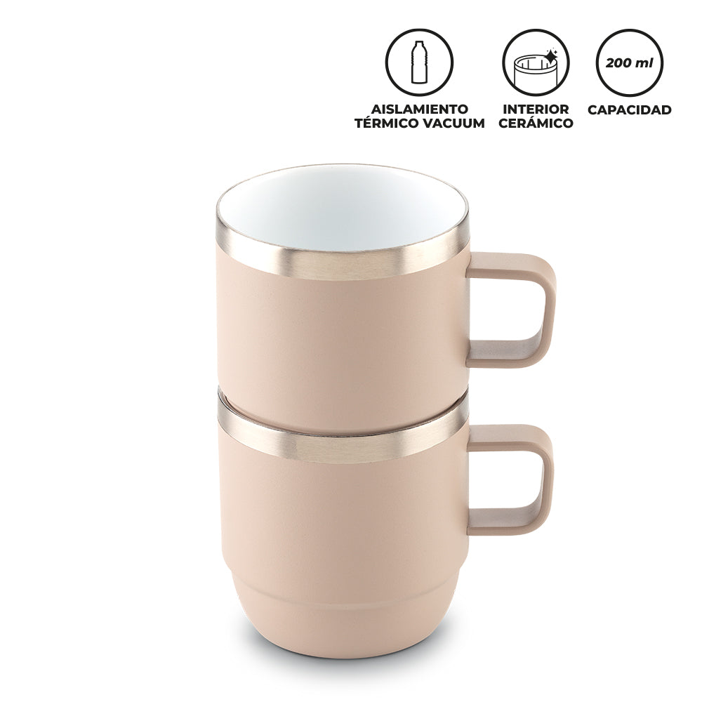 SET DE MUGS METALICOS STYLOR 200mL MU-410 (CP) (NUEVO)