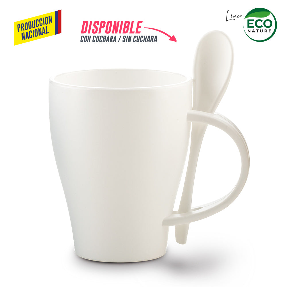 Mug Plastico con Cuchara