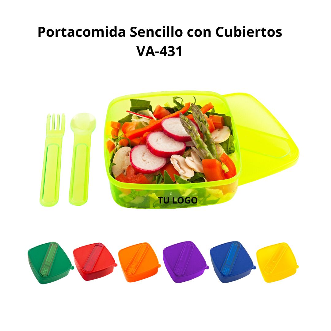 Portacomidas Sencillo con Cubiertos